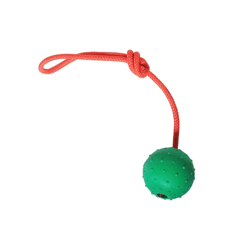 Indestructible Rubber Ball with Rope