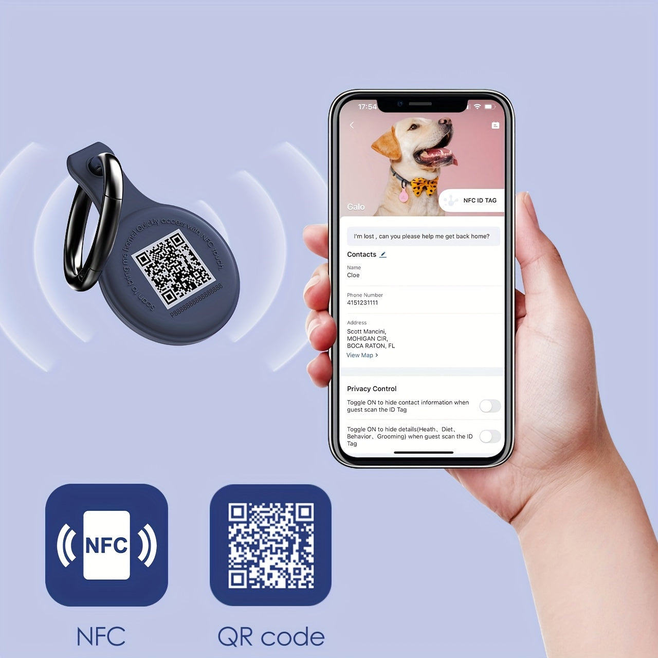QR code dog tag
