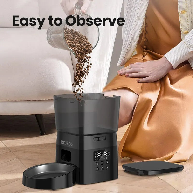 Automatic Pet Feeder Button Version Auto Cat Food Dispenser Accessories Smart Control Pet Feeder For Cats Dog Dry Food
