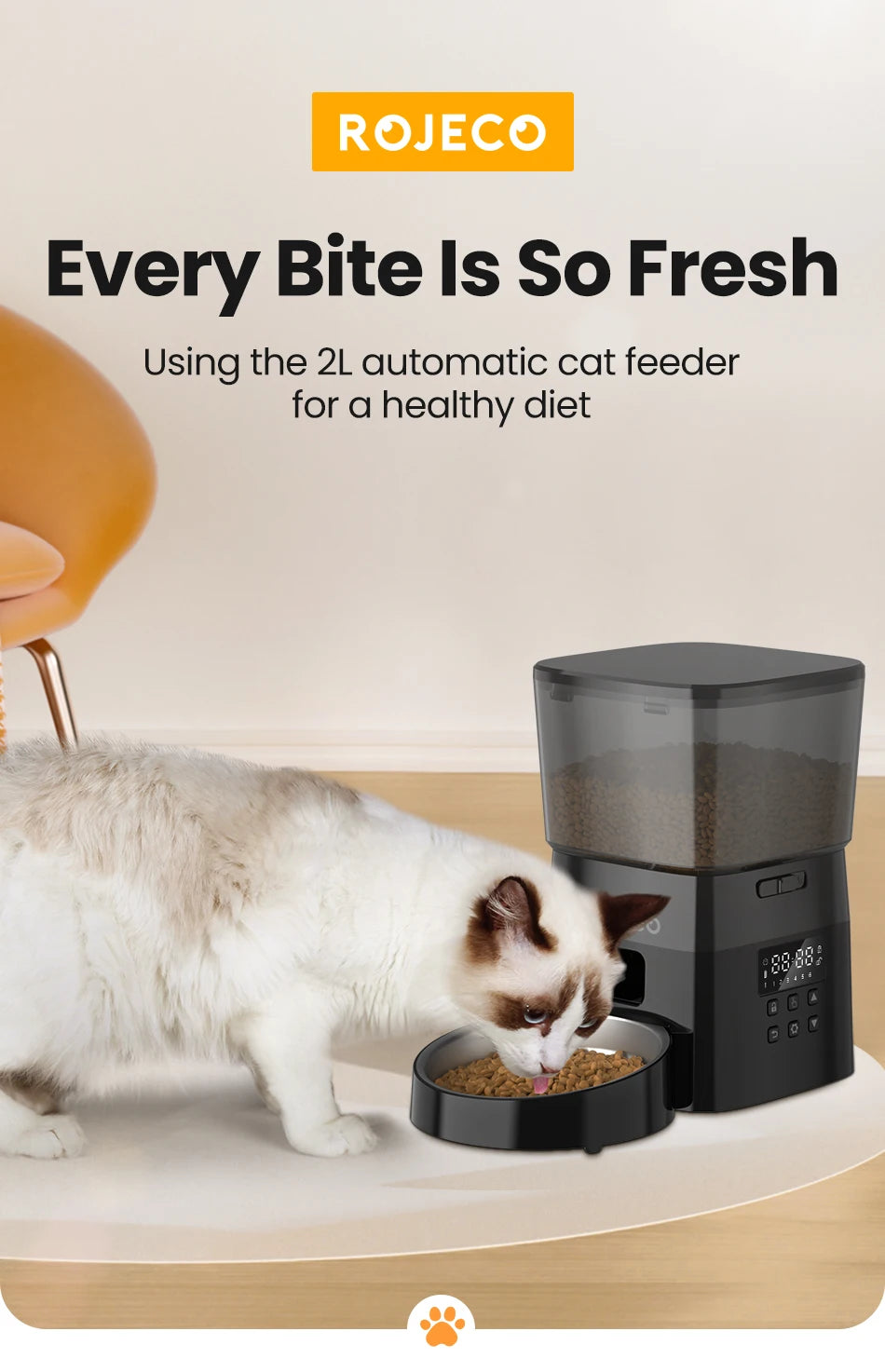 Automatic Pet Feeder Button Version Auto Cat Food Dispenser Accessories Smart Control Pet Feeder For Cats Dog Dry Food