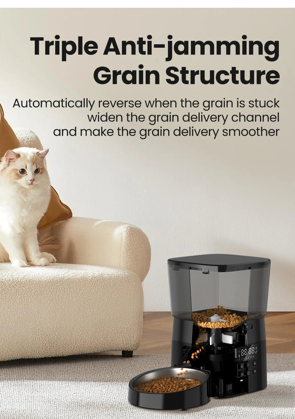 Automatic Pet Feeder Button Version Auto Cat Food Dispenser Accessories Smart Control Pet Feeder For Cats Dog Dry Food