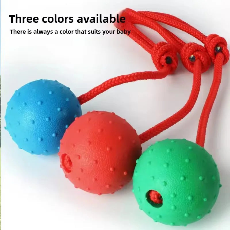 Indestructible Rubber Ball with Rope