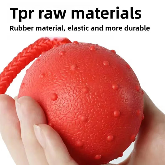 Indestructible Rubber Ball with Rope