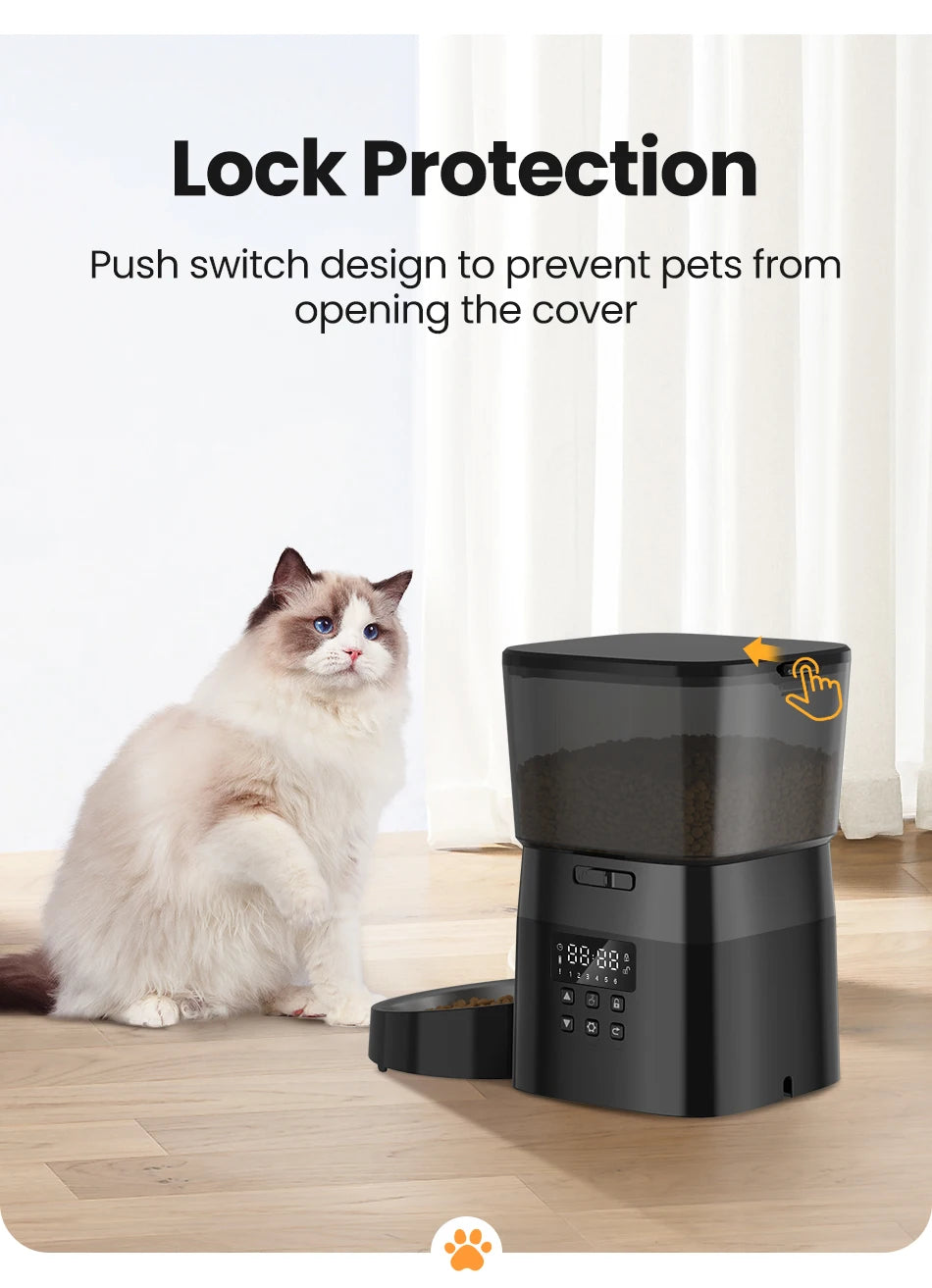 Automatic Pet Feeder Button Version Auto Cat Food Dispenser Accessories Smart Control Pet Feeder For Cats Dog Dry Food