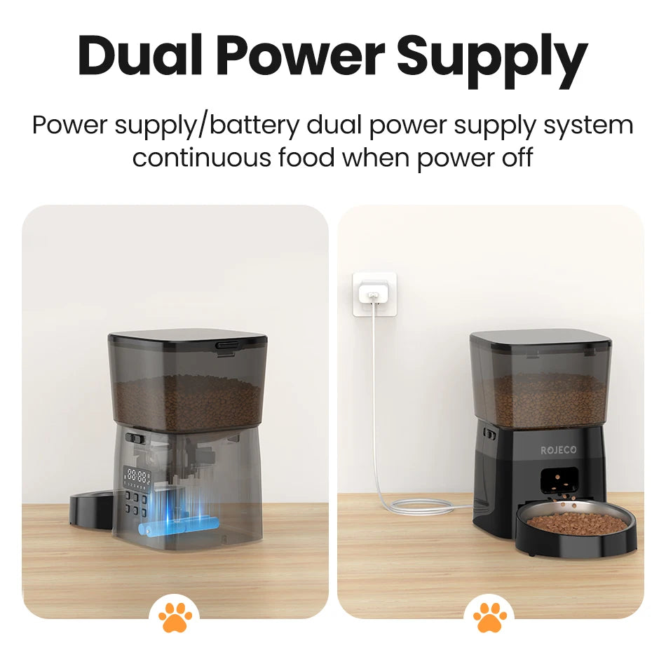 Automatic Pet Feeder Button Version Auto Cat Food Dispenser Accessories Smart Control Pet Feeder For Cats Dog Dry Food