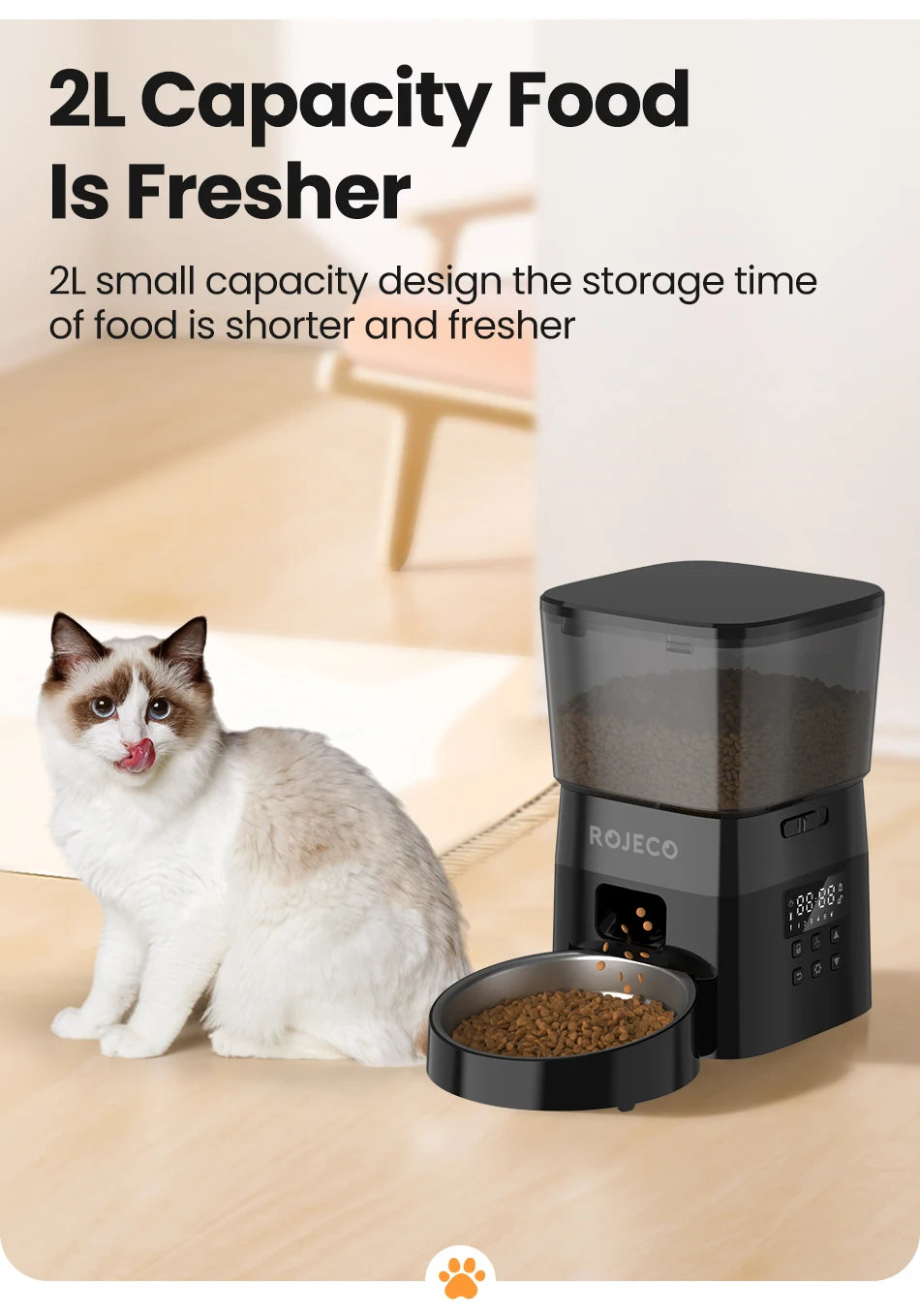 Automatic Pet Feeder Button Version Auto Cat Food Dispenser Accessories Smart Control Pet Feeder For Cats Dog Dry Food