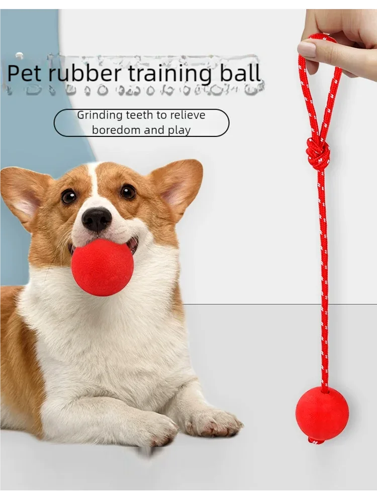 Indestructible Rubber Ball with Rope