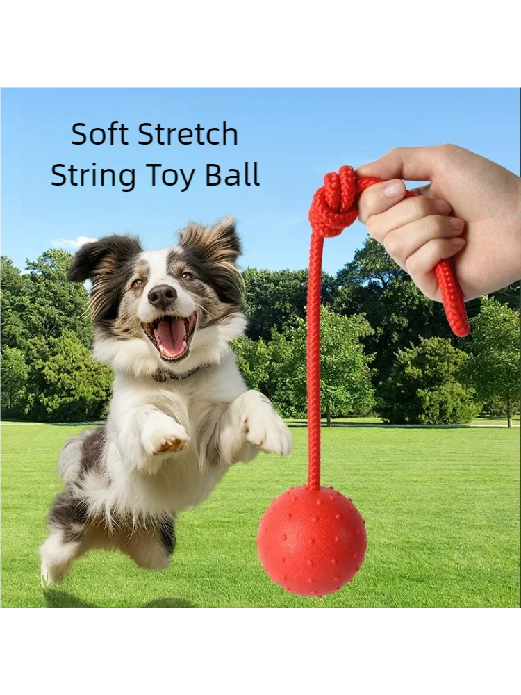 Indestructible Rubber Ball with Rope